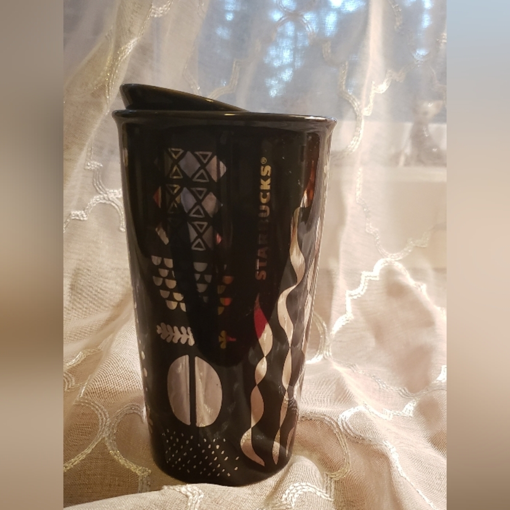 Starbucks 12 Oz. 2017 Anniversary Collection Siren Golden Mermaid Ceramic Tumble